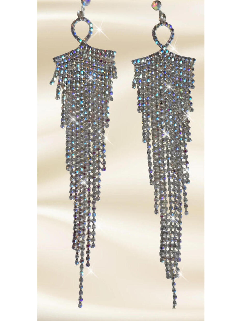 Rhinestone Earrings Aroura Borealis Dangle Elegant Birthday Gift for Mom NEW